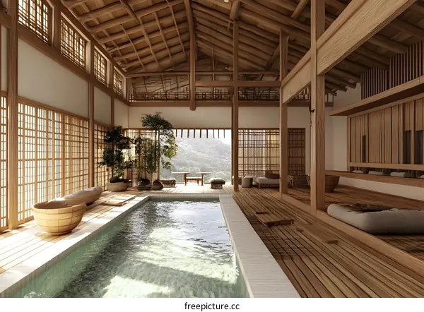 Modern Japanese Style Home With Indoor Pool