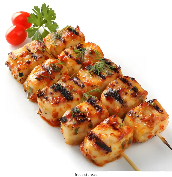 Grilled chicken skewers