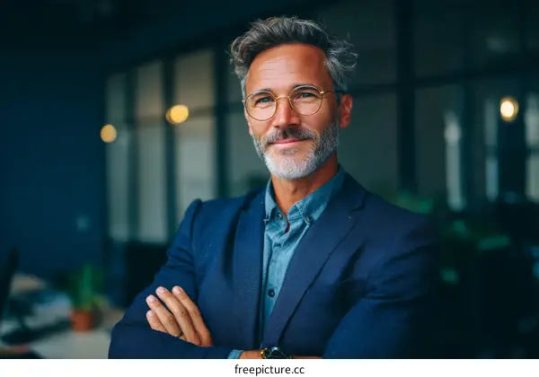 Confident Businessman in Modern Office