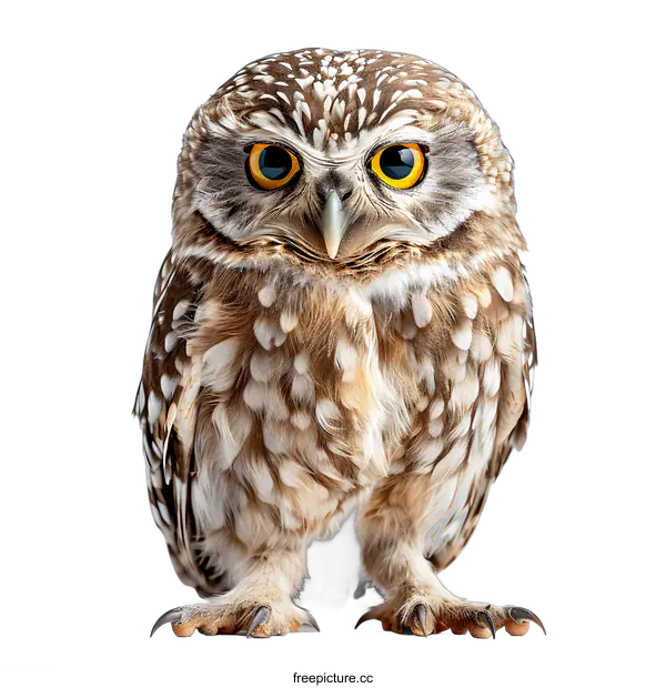 [Transparent Background PNG]Burrowing Owl on White Background