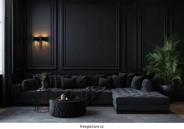 Dark Elegant Living Room Interior Design