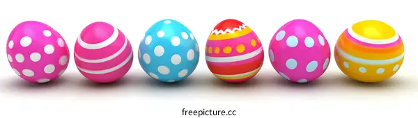 Colorful Easter Eggs in a Row