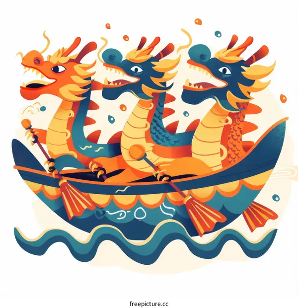 Three Dragons Boat Racing in Chinese Folklore