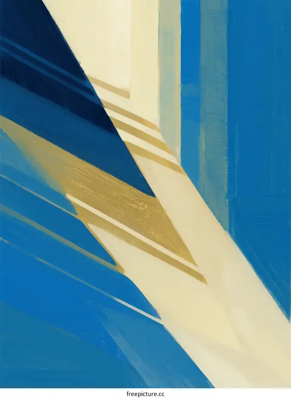 Abstract Geometric Shapes with Blue and Gold Color Scheme