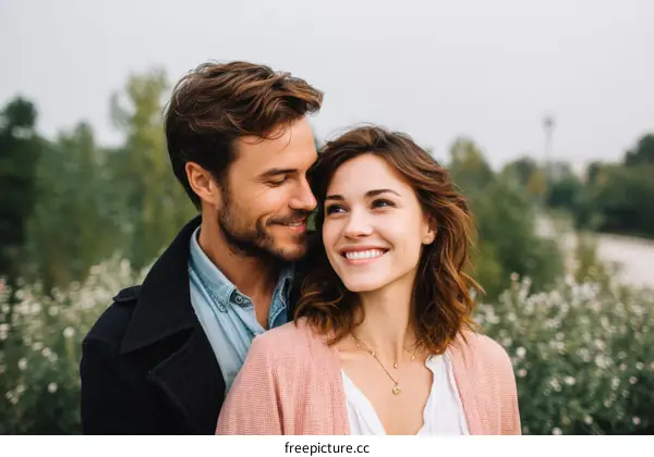 Couple in Love Outdoor Portrait