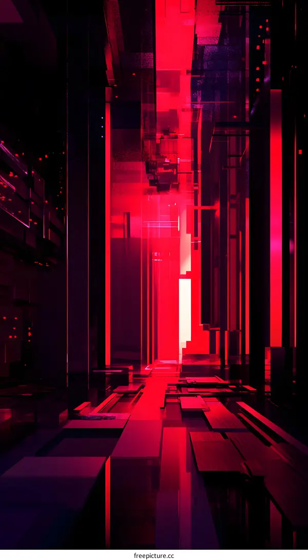 Abstract Red and Black Geometric Shapes Background