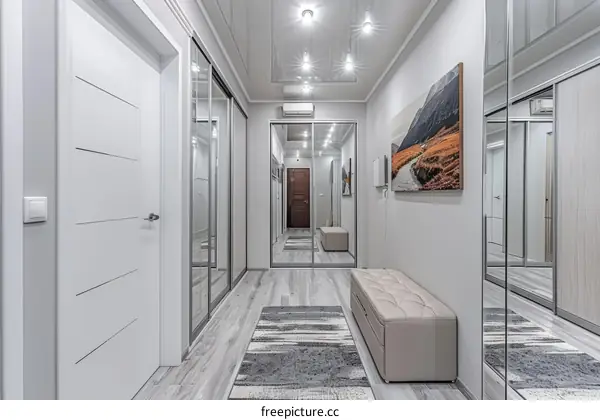 Bright and Airy Hallway with Modern Decor