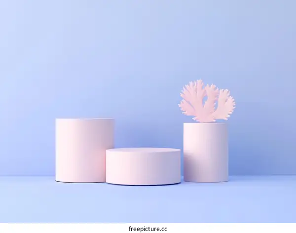 Pastel Pink Cylindrical Display Stands