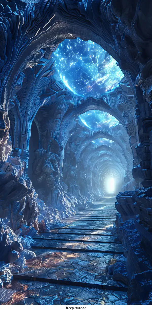 Mystical Blue Crystal Cave