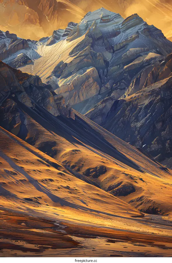 Golden Hour Light on Mountain Ranges