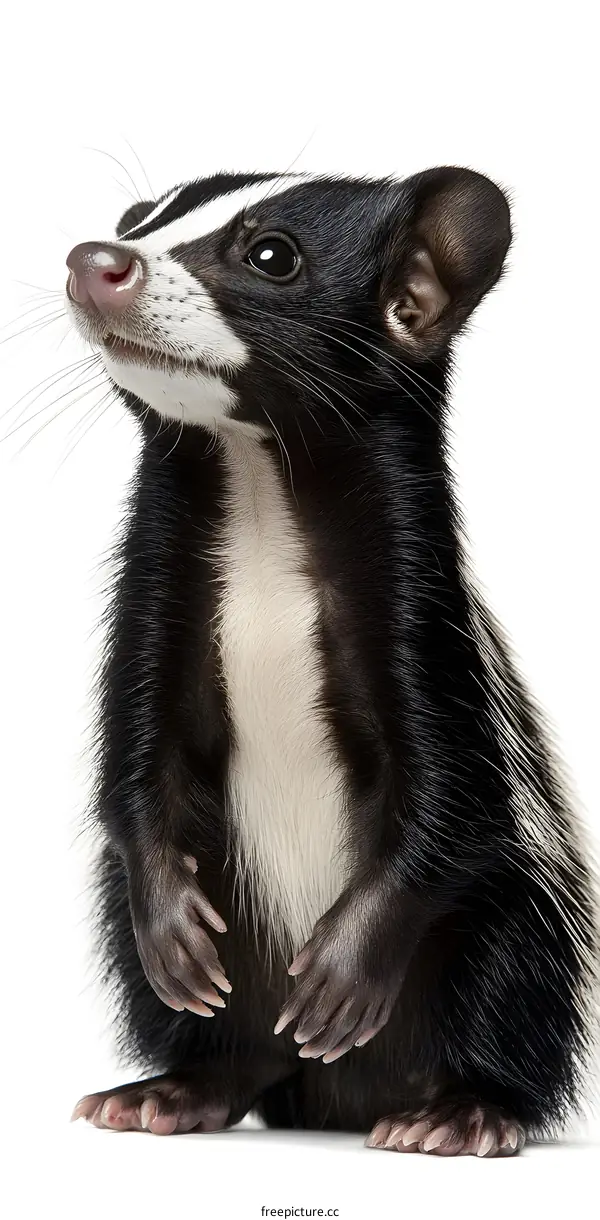 Cute Black And White Banded Palm Civet Closeup