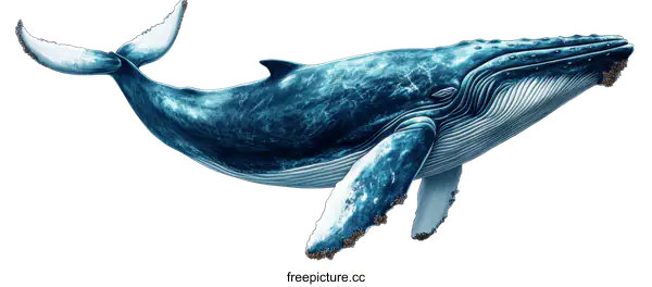 [Transparent Background PNG]Majestic Blue Whale Illustration