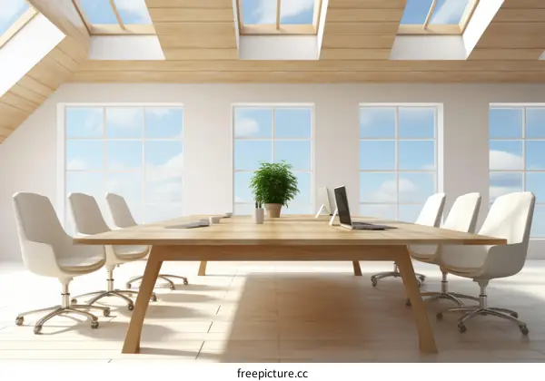 Contemporary Office Interior with Modern Conference Table