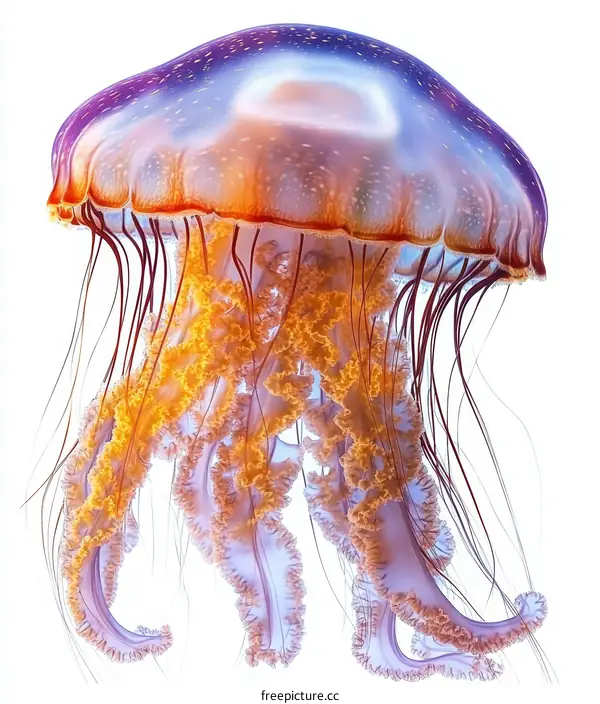 Beautiful Colorful Jellyfish in Isolation