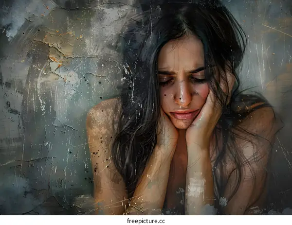 Portrait of a crying woman