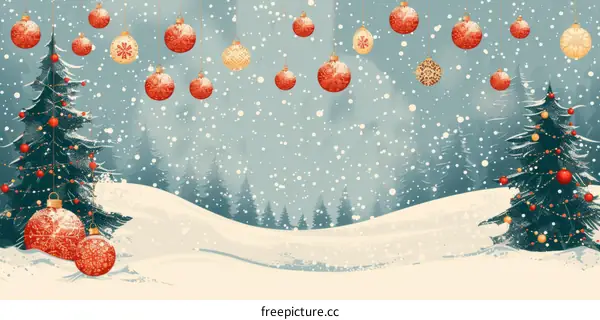 Snowy Christmas Scene with a Festive Winter Wonderland Atmosphere