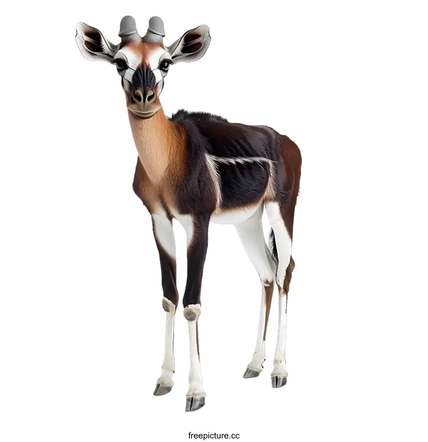 [Transparent Background PNG]Sitatunga Antelope Standing on White Background