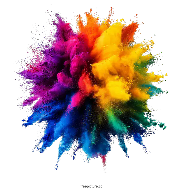 [Transparent Background PNG]Colorful Powder Explosion Abstract Background