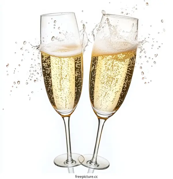 Champagne Celebration Two Champagne Flutes