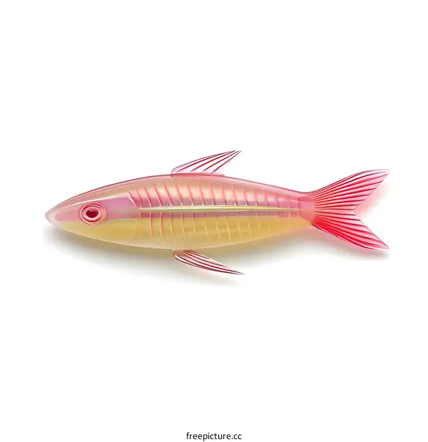A 3D illustration of a transparent fish
