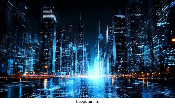 Futuristic Cityscape at Night