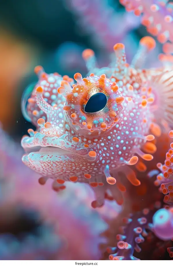 A Dazzling Close-Up of a Rainbow-Colored Juvenile Scorpionfish