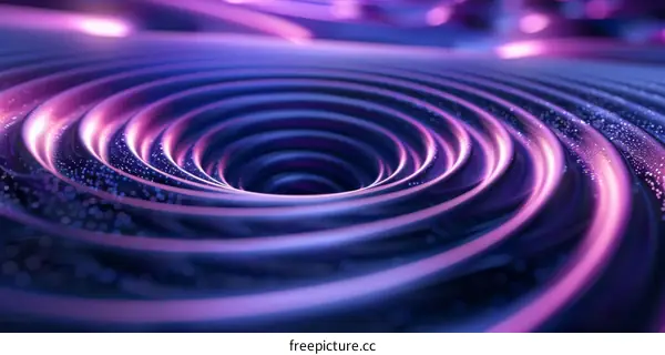 Purple and Blue 3D Whirlpool Abstract Rendering