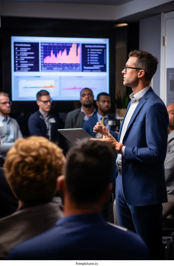 Businessman giving a presentation in a conference room
