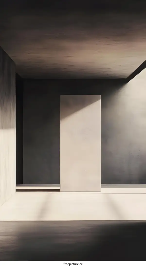 Minimalist Concrete Room Interior Design With Light