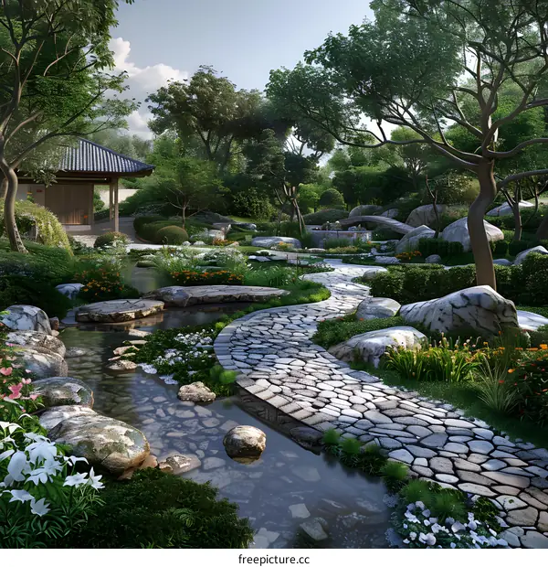 The effect picture of garden landscape design