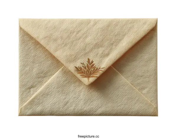 [Transparent Background PNG]Vintage Cream Colored Envelope with Delicate Design