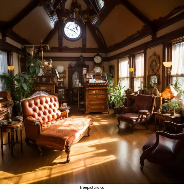 Victorian Opulence: A Grand Living Room