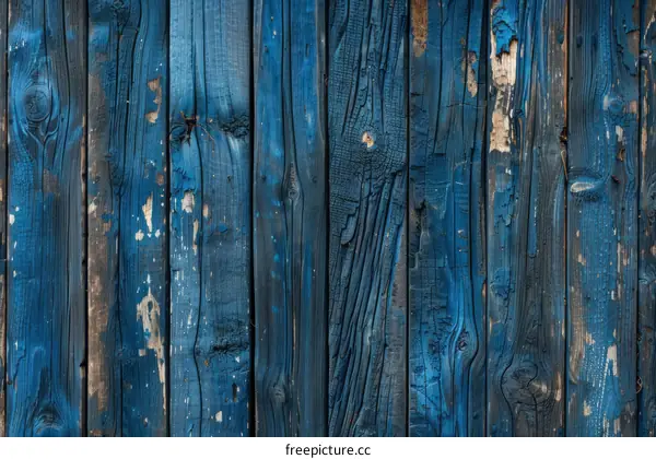 Blue Wooden Fence Texture Background