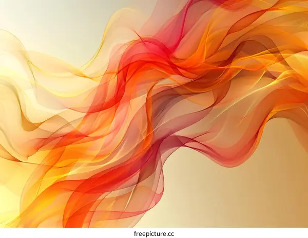 Abstract red orange yellow white fluid shapes