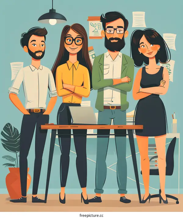 Group of business people standing in office