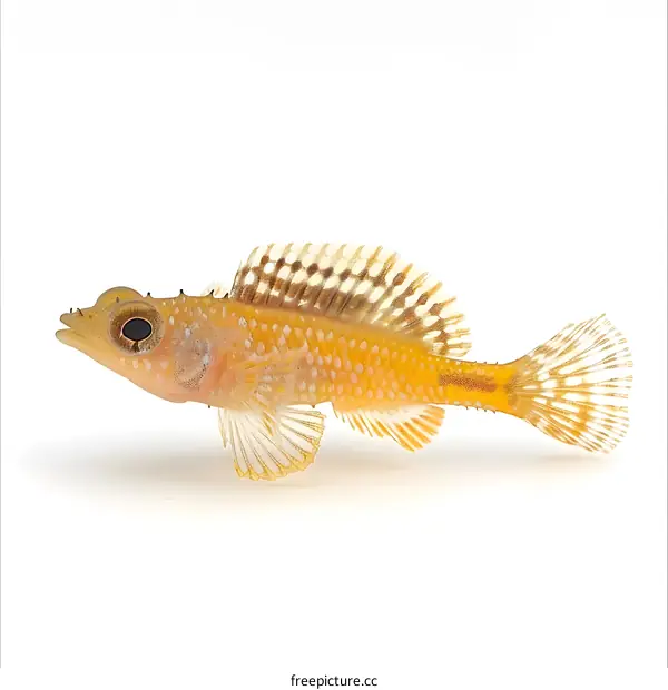 Small Yellow Fish on White Background