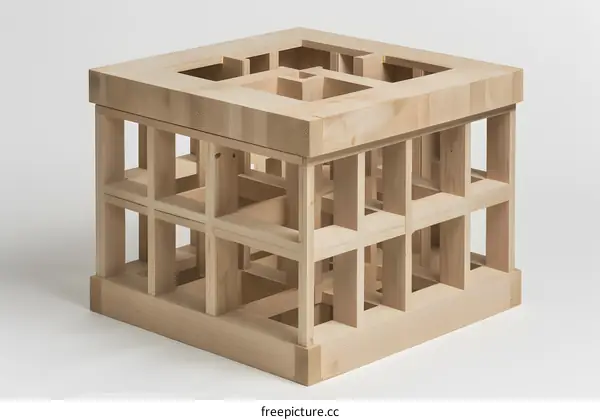 Wooden Structure with Open Cubes