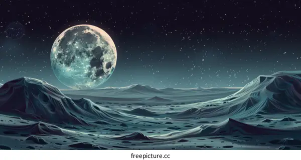 Moonlit Rocky Landscape