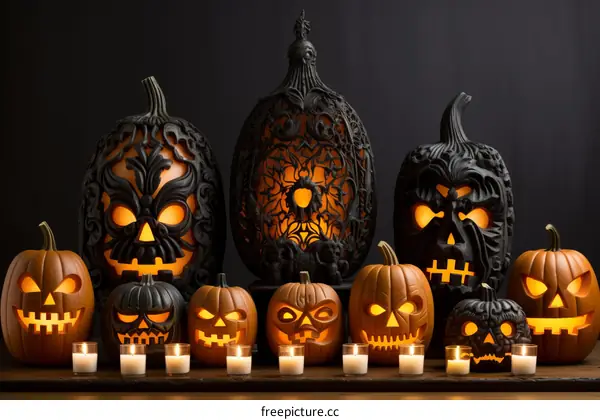 Carved Pumpkins for Halloween