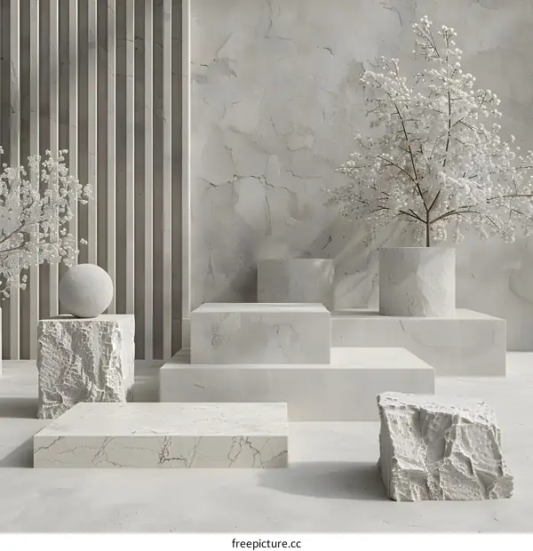 3D Studio Podium Display for Geometric Shapes