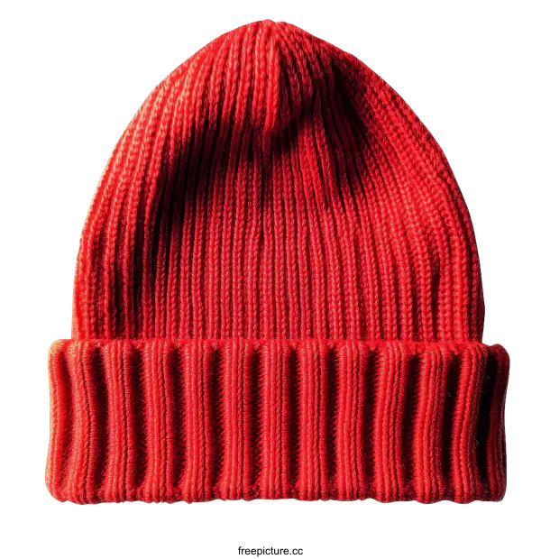 [Transparent Background PNG]Red Knitted Beanie Hat