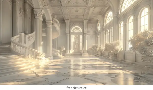 Pure white luxury hall