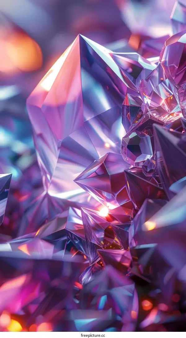 Colorful Crystal Render: A 3D Abstract Art Background
