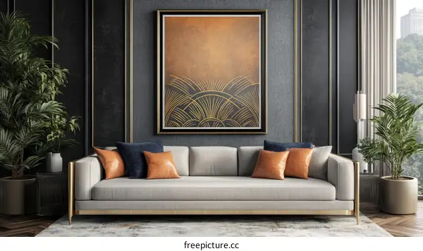 Modern Living Room Interior Design with Artwork