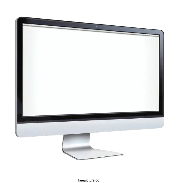 [Transparent Background PNG]Modern Computer Monitor with Blank Screen