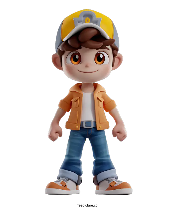 [Transparent Background PNG]3d cartoon character of a boy