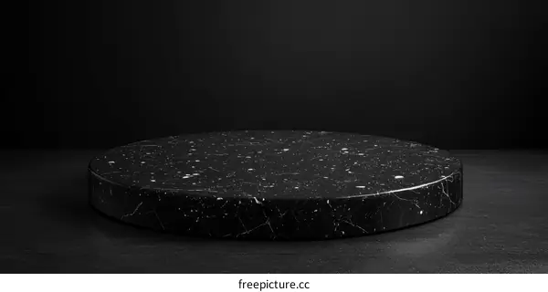 Black Marble Round Display Stand