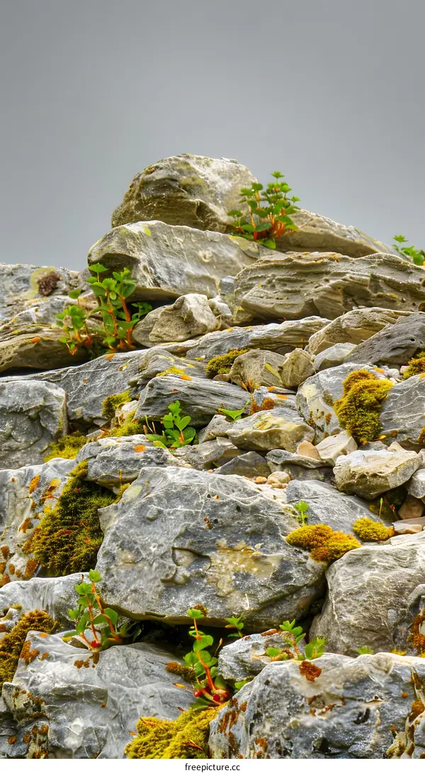 Close Up of Rocks and Moss Growing On Them