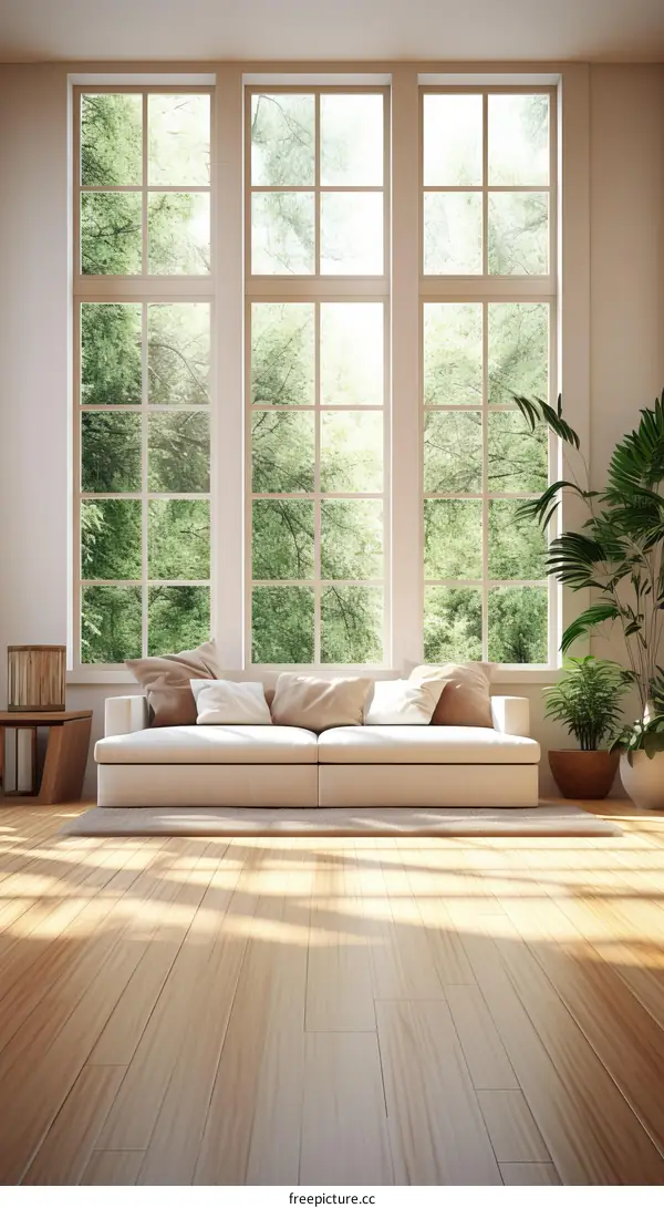 Bright and Airy Living Room With Large Windows