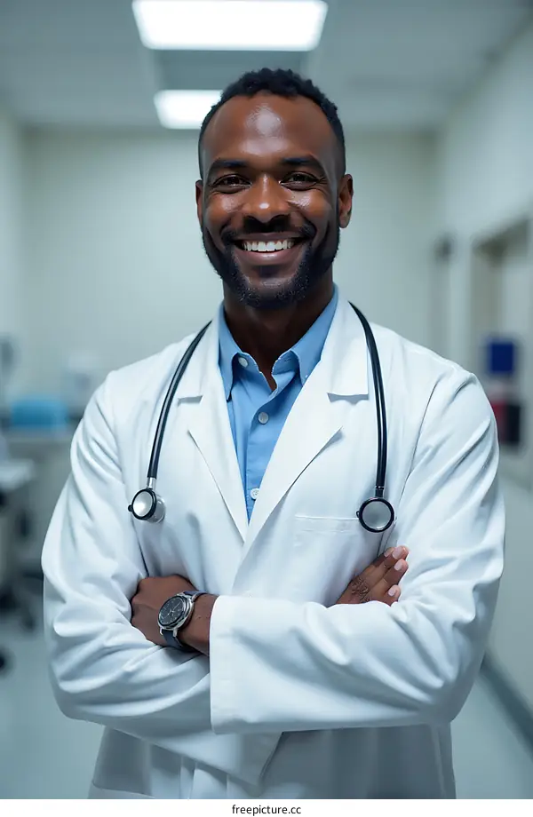 Confident African American Doctor Portrait